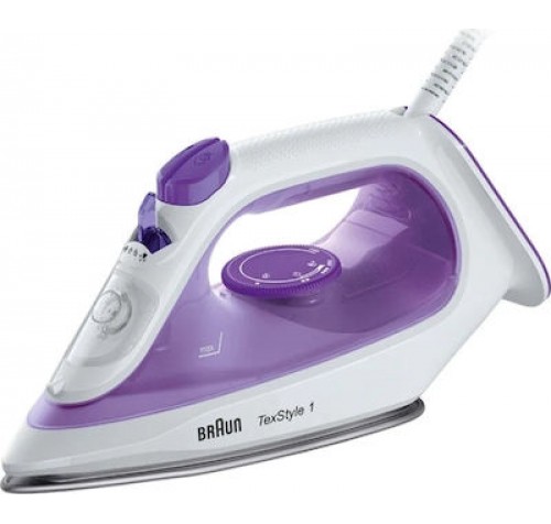 Braun TexStyle 1 SI 1080 Violet Σίδερο Ατμού 2000W με Συνεχόμενη Παροχή 25gr/min και Κεραμική Πλάκα